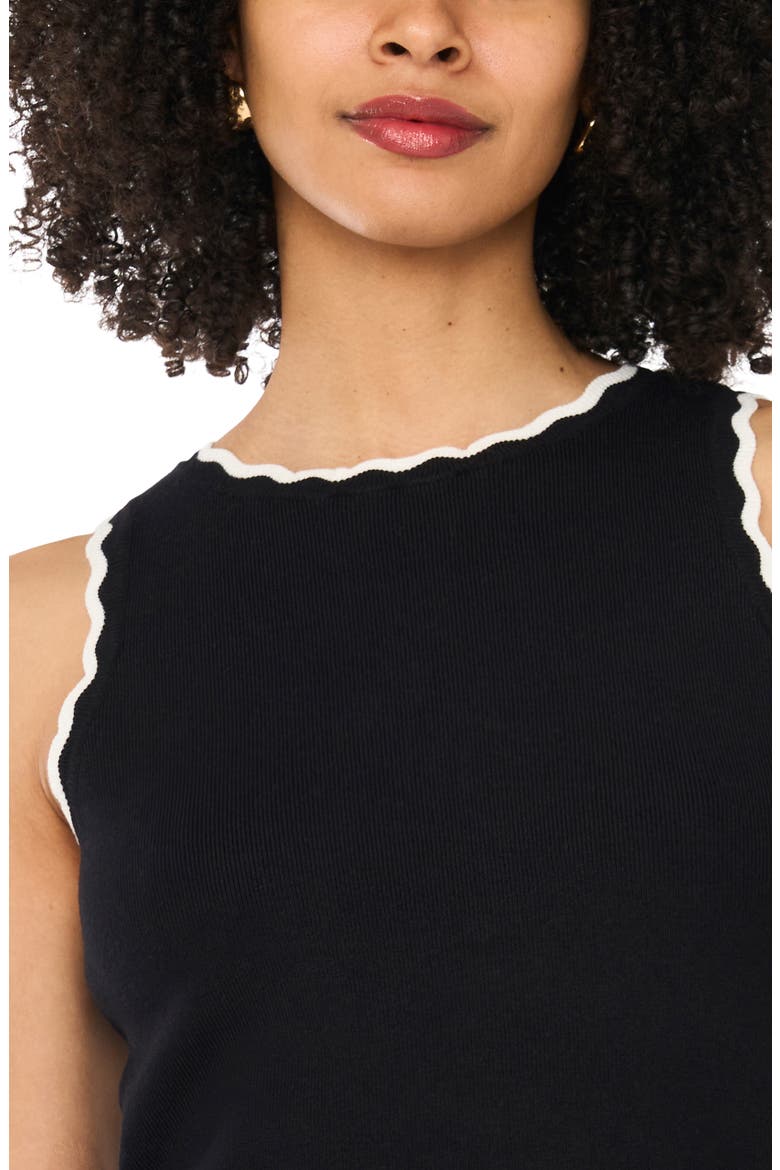 Scallop Tip Sweater Tank, Alternate, color, RICH BLACK