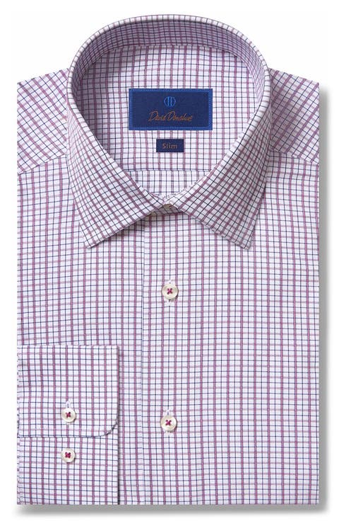 Slim Fit Check Dress Shirt (Regular & Tall)