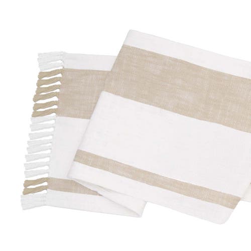 Carol & Frank Morgan Striped Table Runners Collection In White