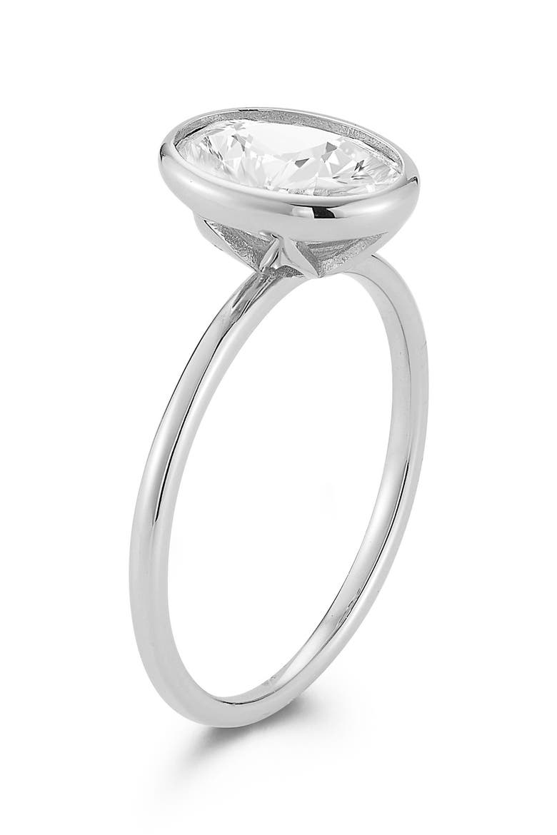 Oval Cut Moissanite Solitaire Ring, Alternate, color, SILVER/ MOISSANITE