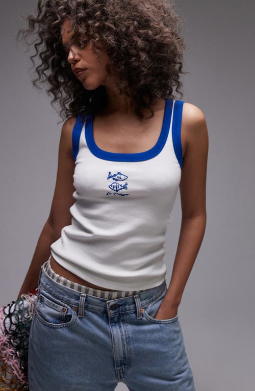 TOPSHOP TOPSHOP LE POISSON EMBROIDERED TANK 