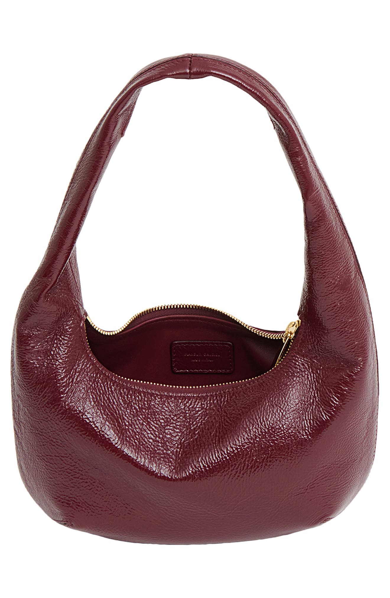 Mini Gnocchi Leather Hobo Bag, Alternate, color, CLARET