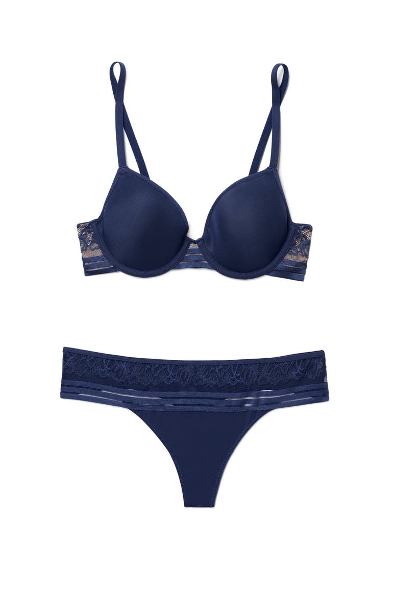 Amellia Thong Panties, Alternate, color, Dark blue