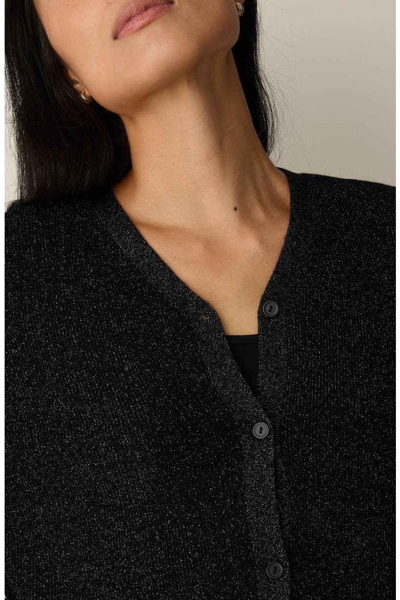 V-Neck Cardigan, Alternate, color, BLACK