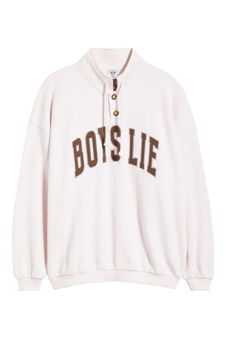 Smoke & Mirrors Crewneck Henley Pullover, Alternate, color, PINK HEATHER
