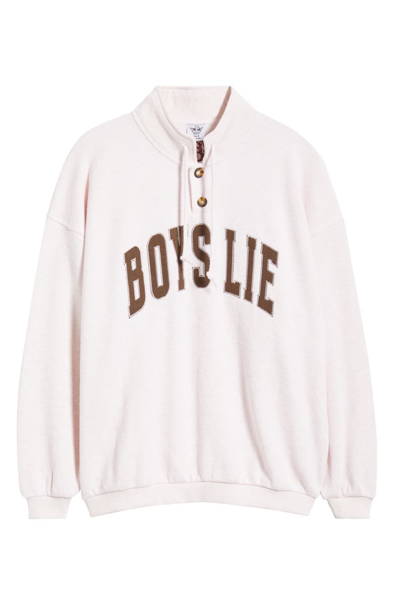 BOYS LIE Smoke & Mirrors Crewneck Henley Pullover, Alternate, color, Pink Heather
