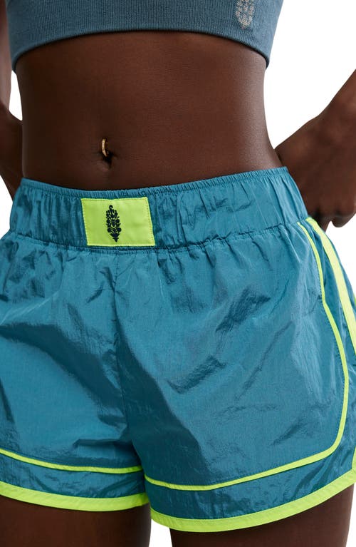 Free People Fp Movement Varsity Blues Water Resistant Athletic Shorts In Blue