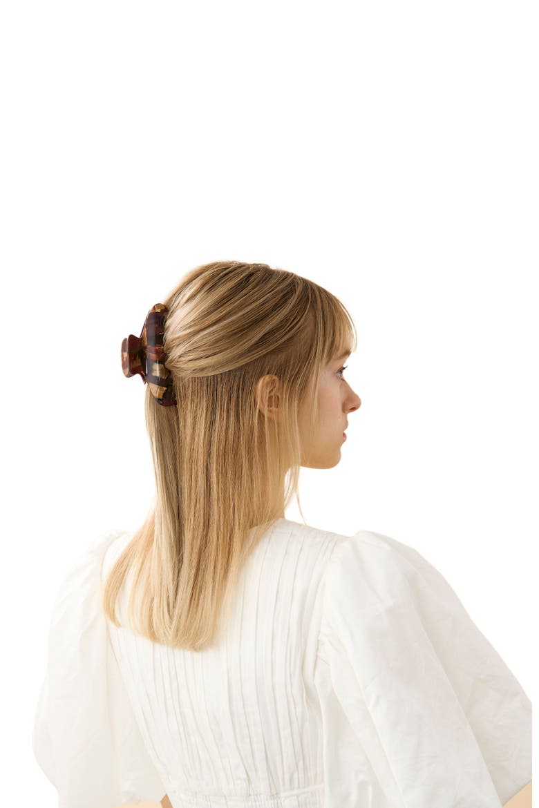 Effet Speciaux Large Acetate Hair Clip, Alternate, color, Dark Brown