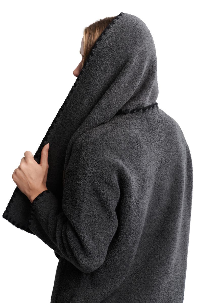 Barefoot Dreams<sup>®</sup> CozyChic<sup>®</sup> Blanket Stitch Cardigan with Detachable Scarf, Alternate, color, Dark Moss