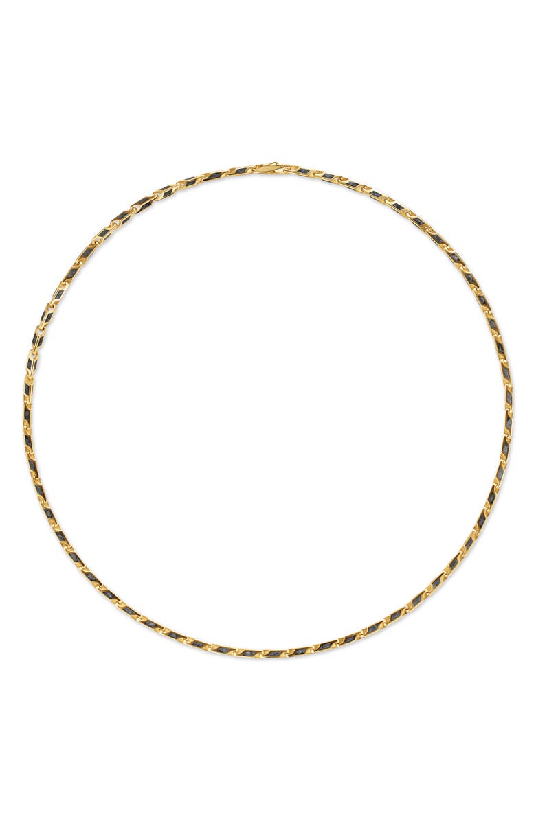 David Yurman Men's Streamline<sup>®</sup> Faceted Chain Necklace in 18K Yellow Gold with Forged Carbon, 4.3mm, Alternate, color, 