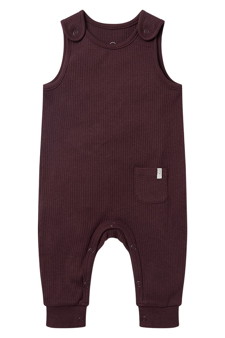 Ribbed Fitted Overall Romper, Main, color, RIBBED BERRY