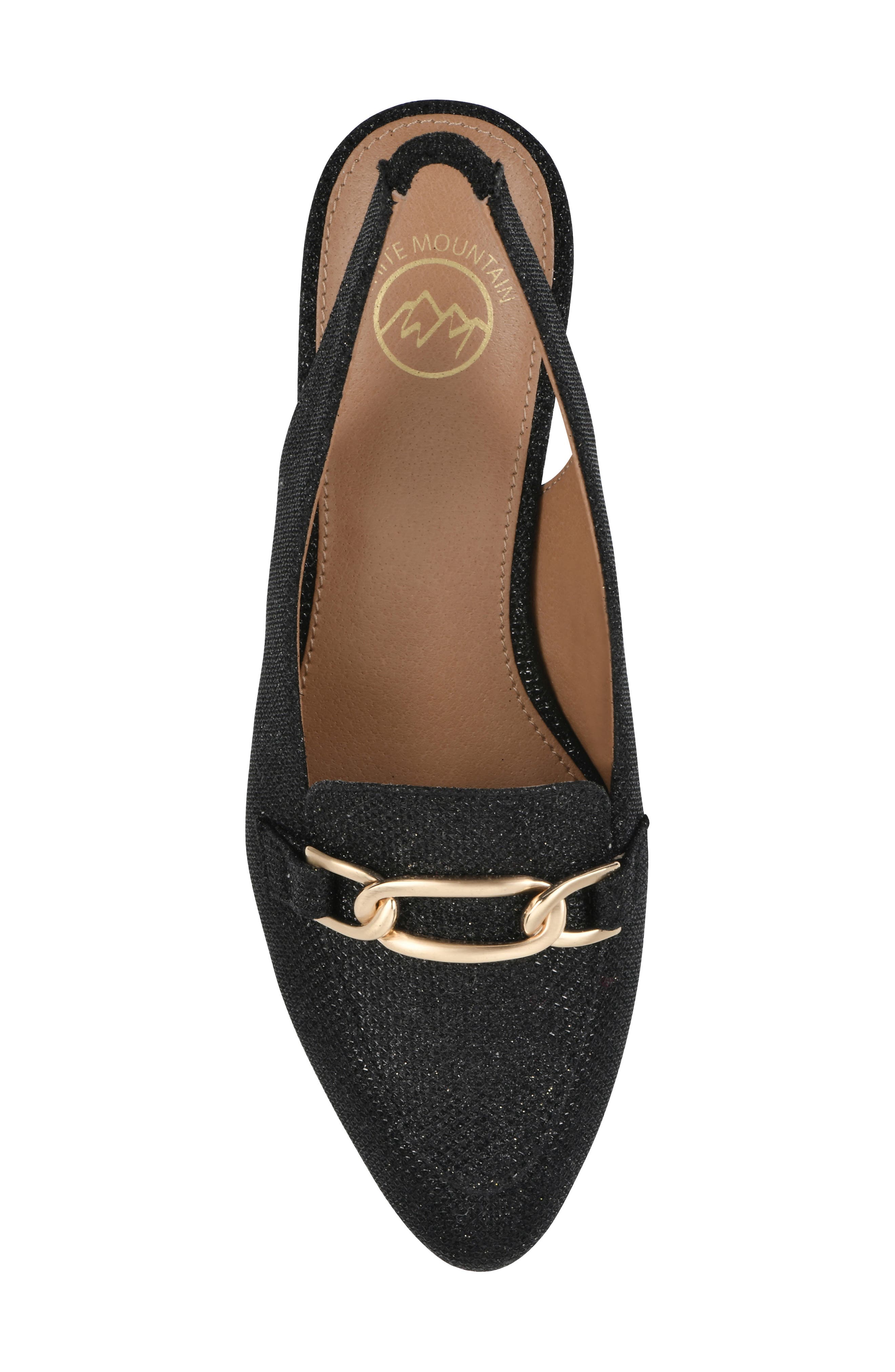 White Mountain Footwear Boreal Slingback Mule, Alternate, color, Black Glitter Fabric