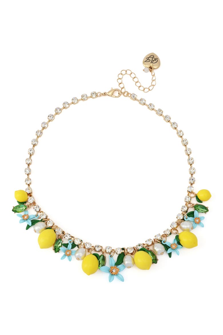 Shaky Lemon Frontal Necklace, Main, color, YELLOW