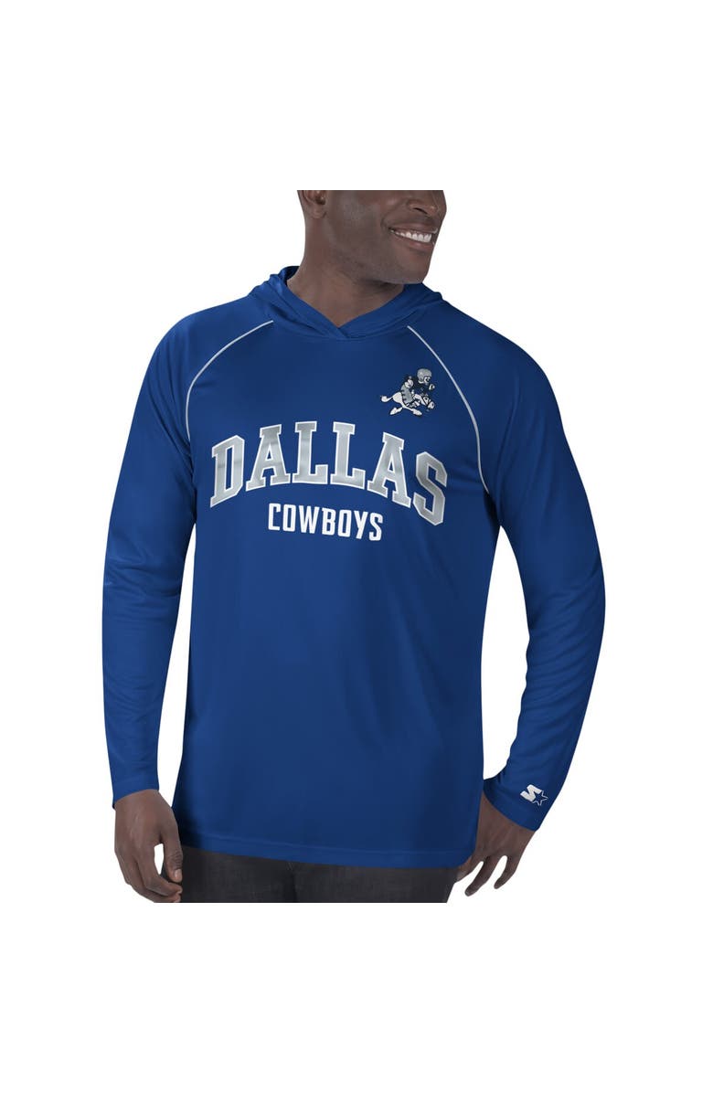 G-III Extreme Men's G-III Extreme Royal Dallas Cowboys Throwback Long Sleeve Hoodie T-Shirt, Alternate, color,