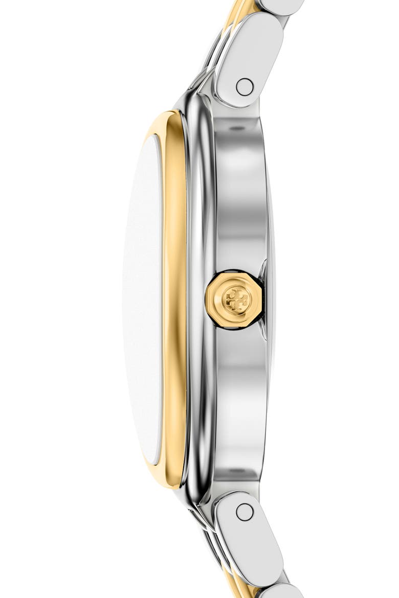 The Oval Bracelet Watch, 22mm x 28mm, Alternate, color, TWO TONE/ LT BLUE