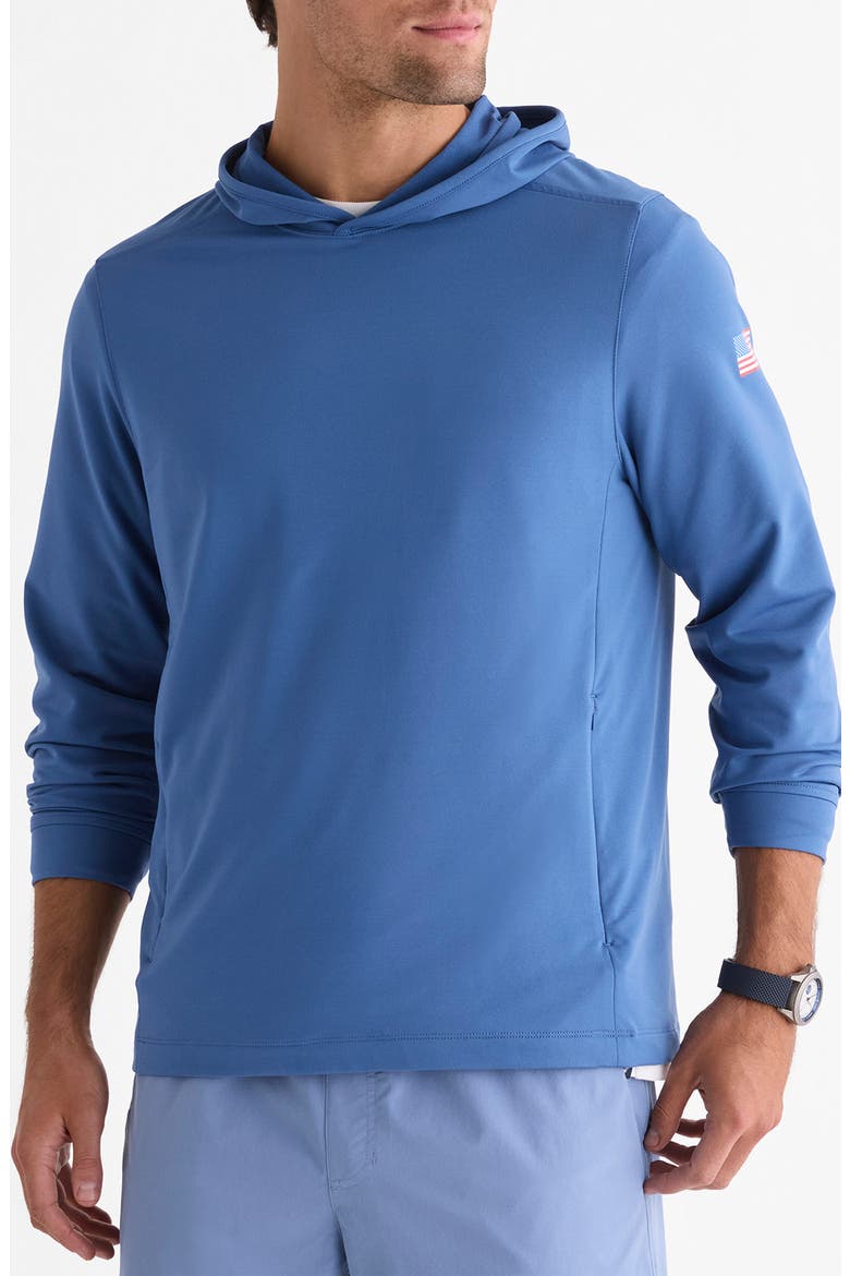 Clubhouse Performance Hoodie, Main, color, AMERICANA MOONSHINE