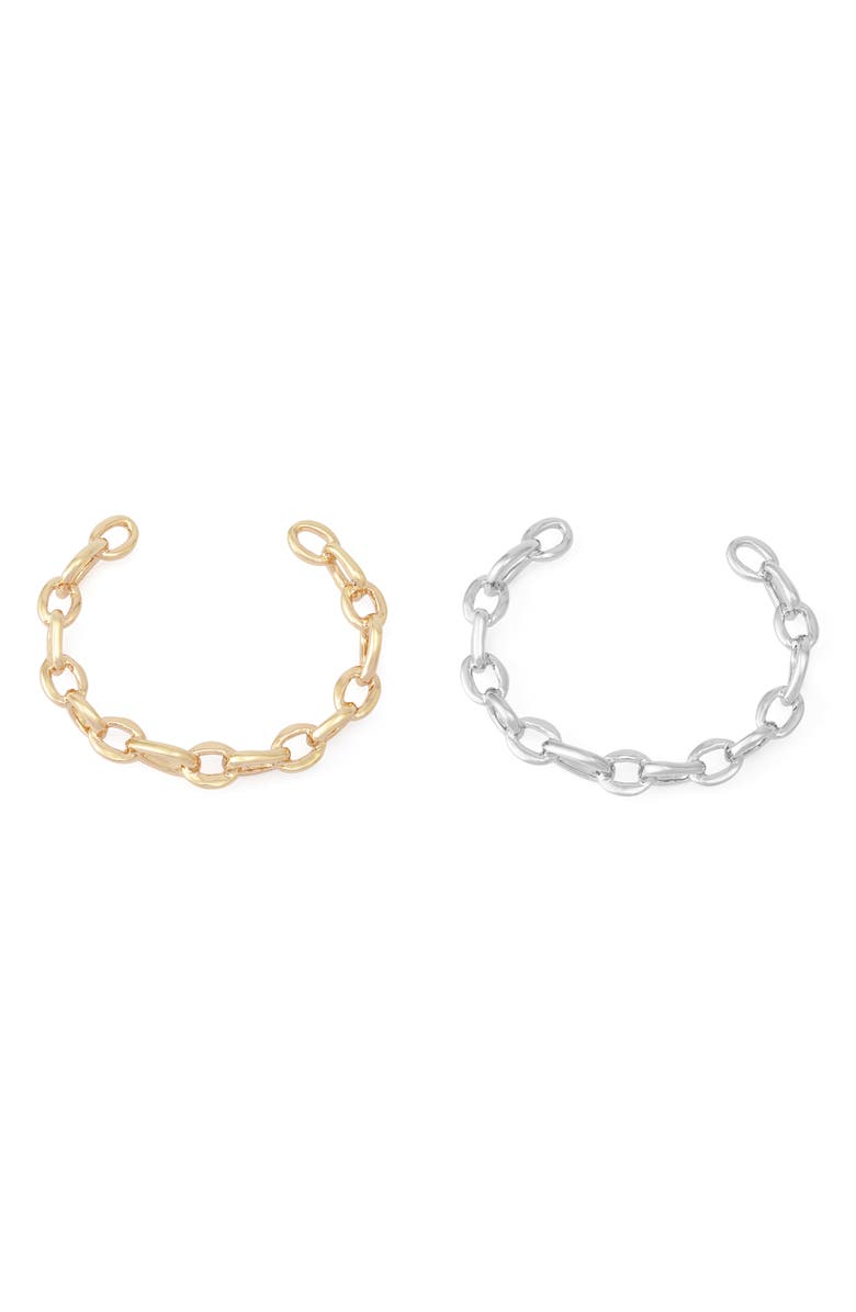 Robert Lee Morris Set of Two Link Cuff Bracelets, Alternate, color, Two Tone