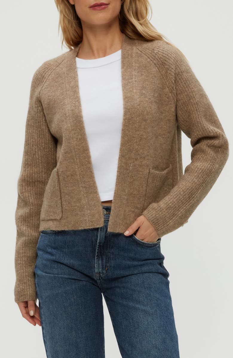 Michael Stars Drea Open Front Cardigan, Alternate, color, Dark Oatmeal
