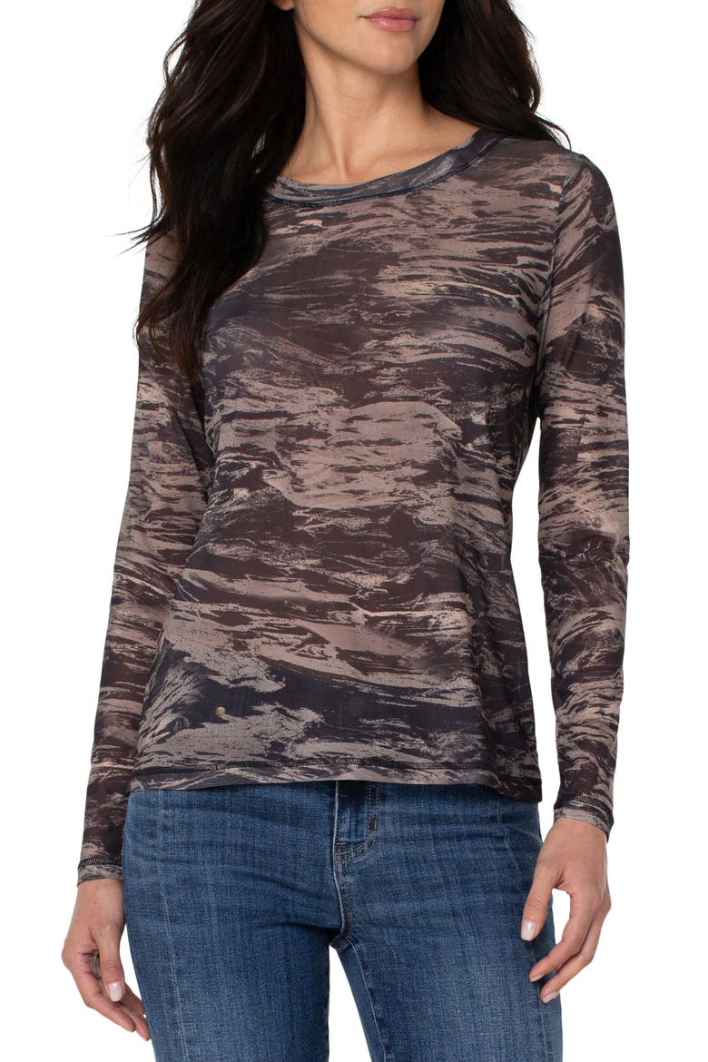Long Sleeve Mesh Top, Main, color, MRBLD BRSHSTKS