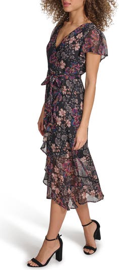 Metallic Chiffon Dress