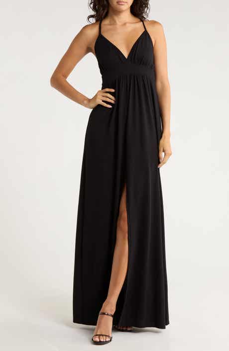 GO COUTURE Cross Back Maxi Dress