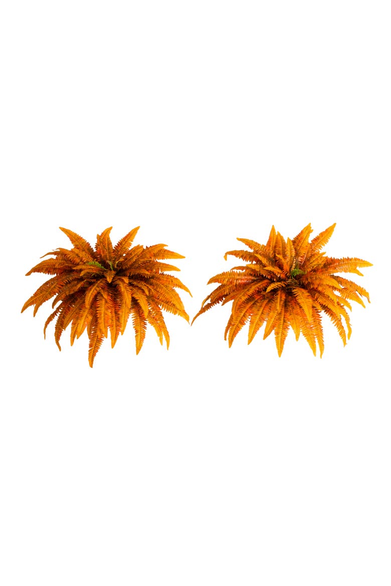 48-in Autumn Artificial Fall Boston Fern - Set of 2, Main, color, Orange