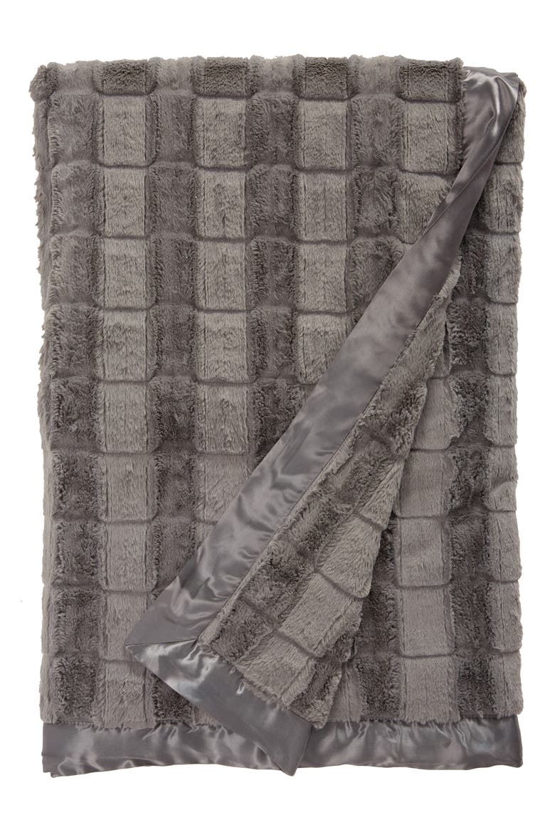 Luxe Waterfall Extra Large Throw Blanket, Main, color, CHARCOAL