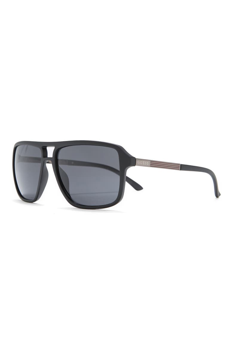 58mm Square Sunglasses, Alternate, color, MATTE BLACK / SMOKE