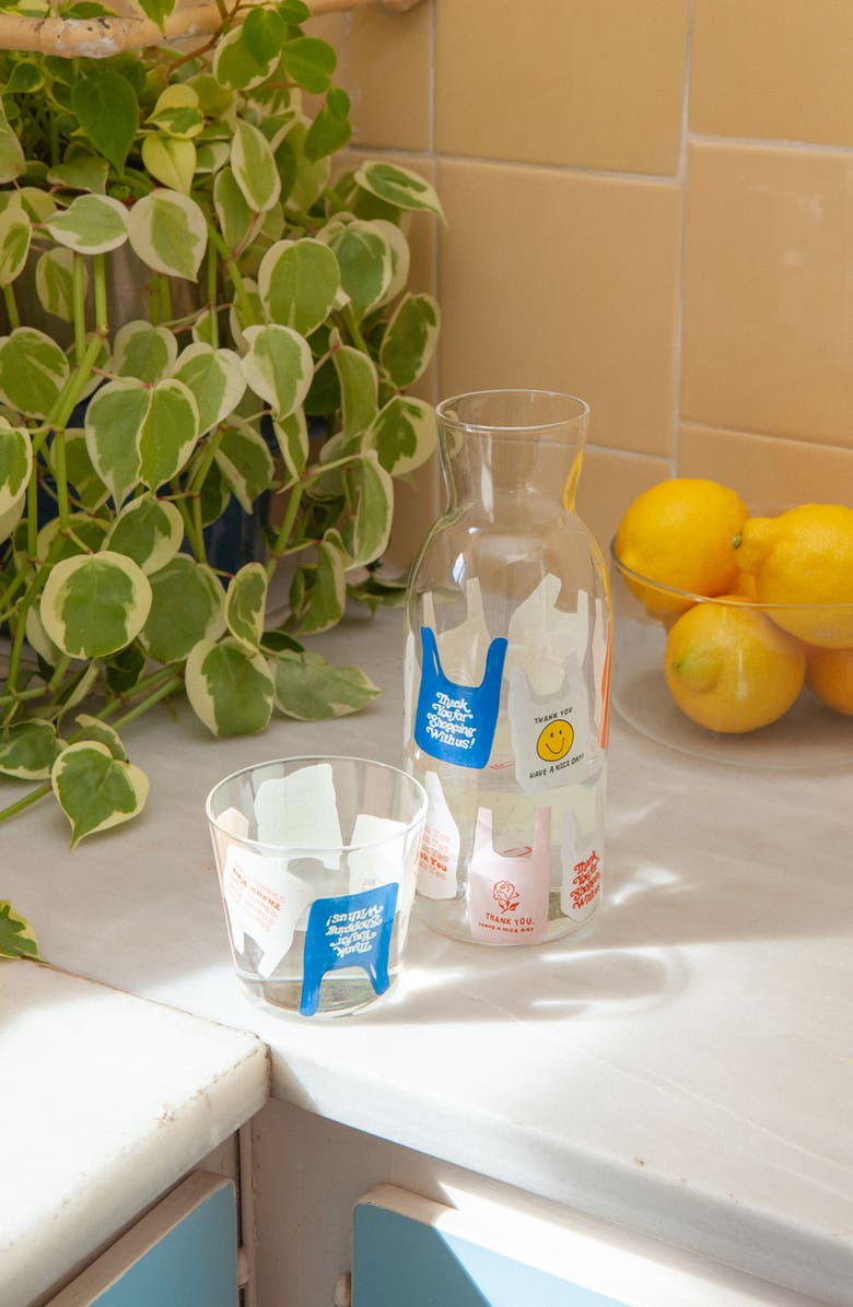 doiy Thank You Bag Painted Glass Jar & Cup Set, Alternate, color, White Multi