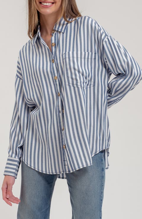 Stripe Button Down Top