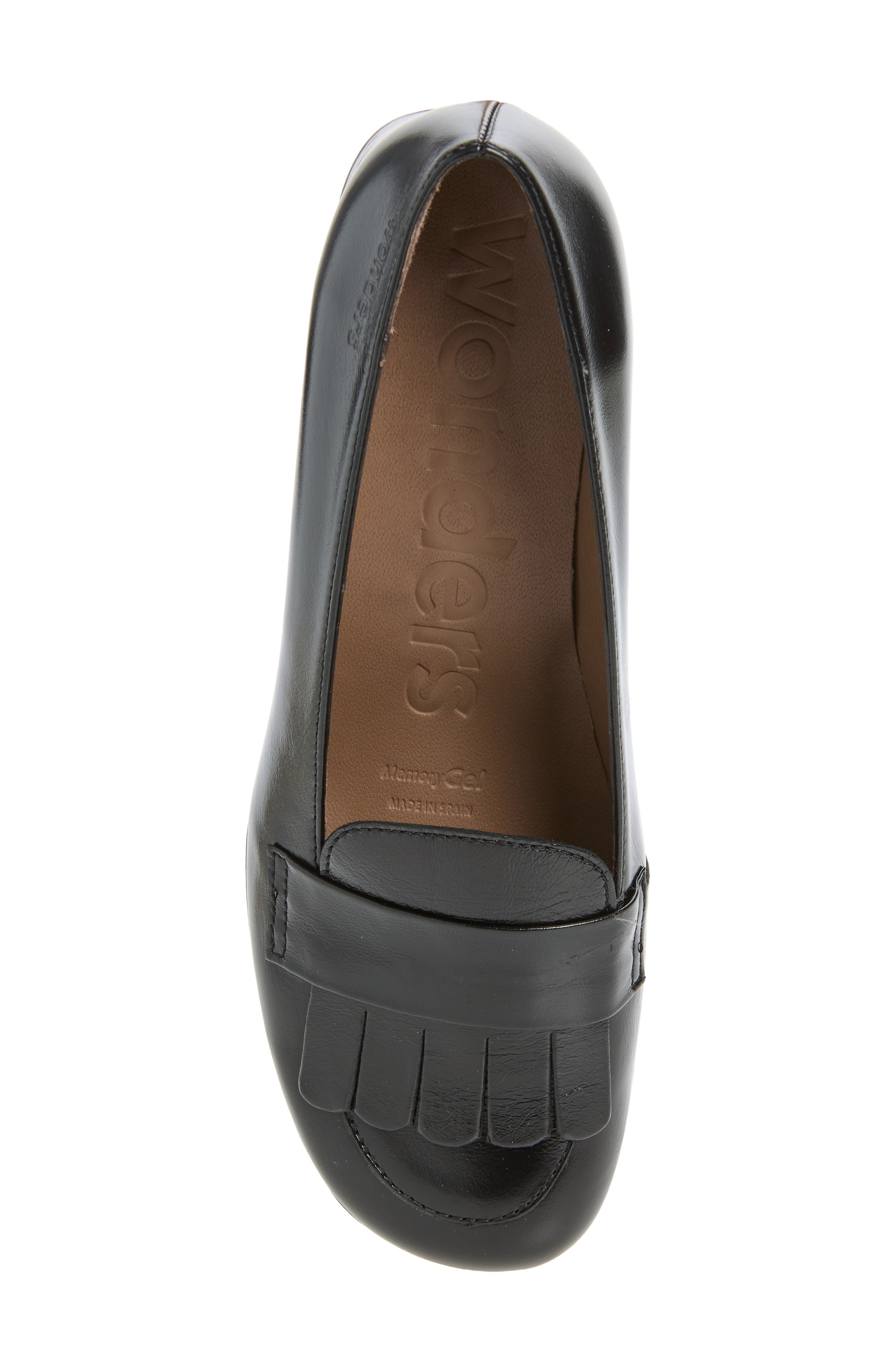 Kiltie Loafer Pump, Alternate, color, BLACK