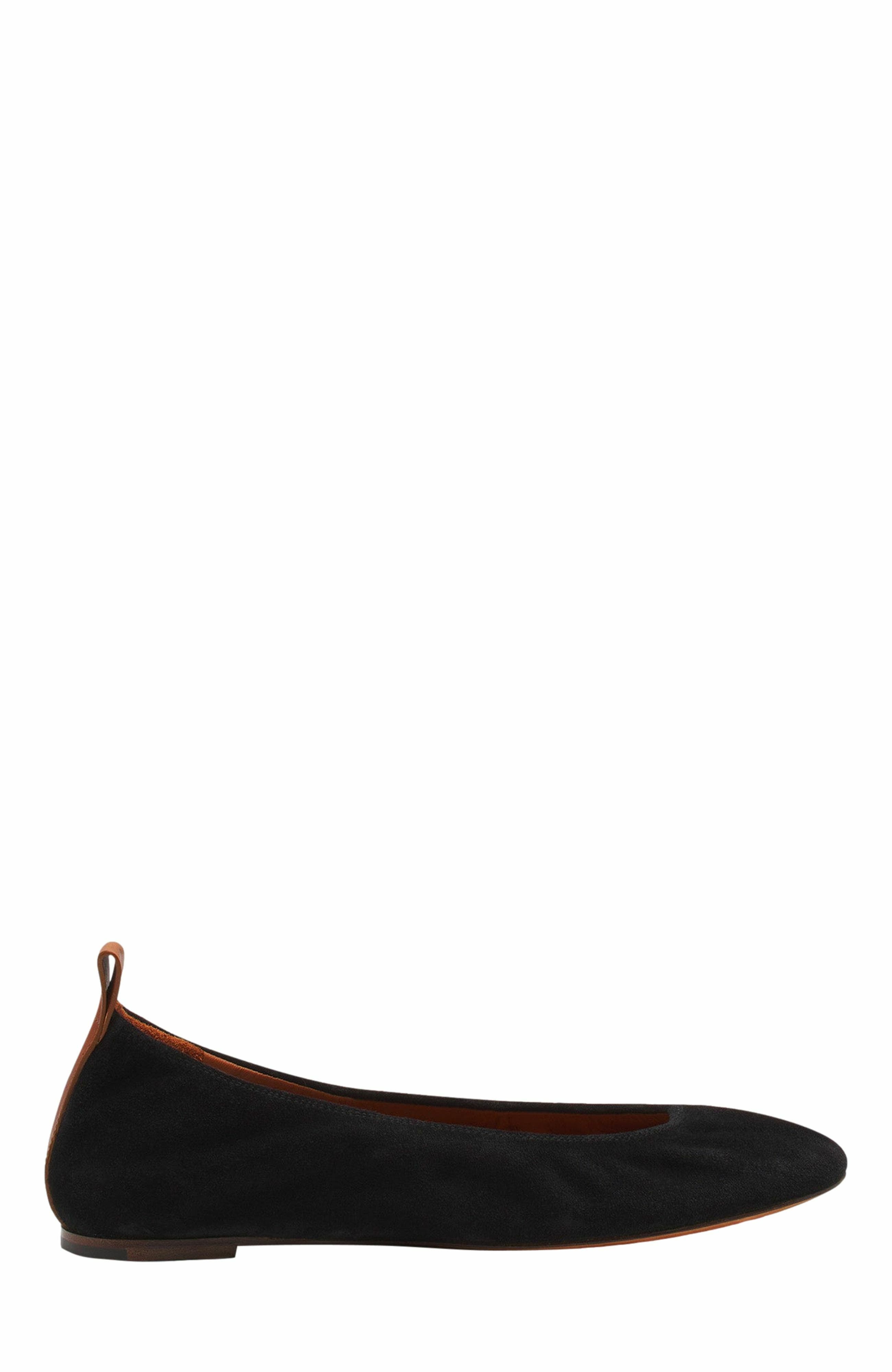 Lanvin The Suede Ballerina Flat, Main, color, 