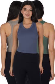 90 DEGREE BY REFLEX 3-Pack Seamless Crop Tanks