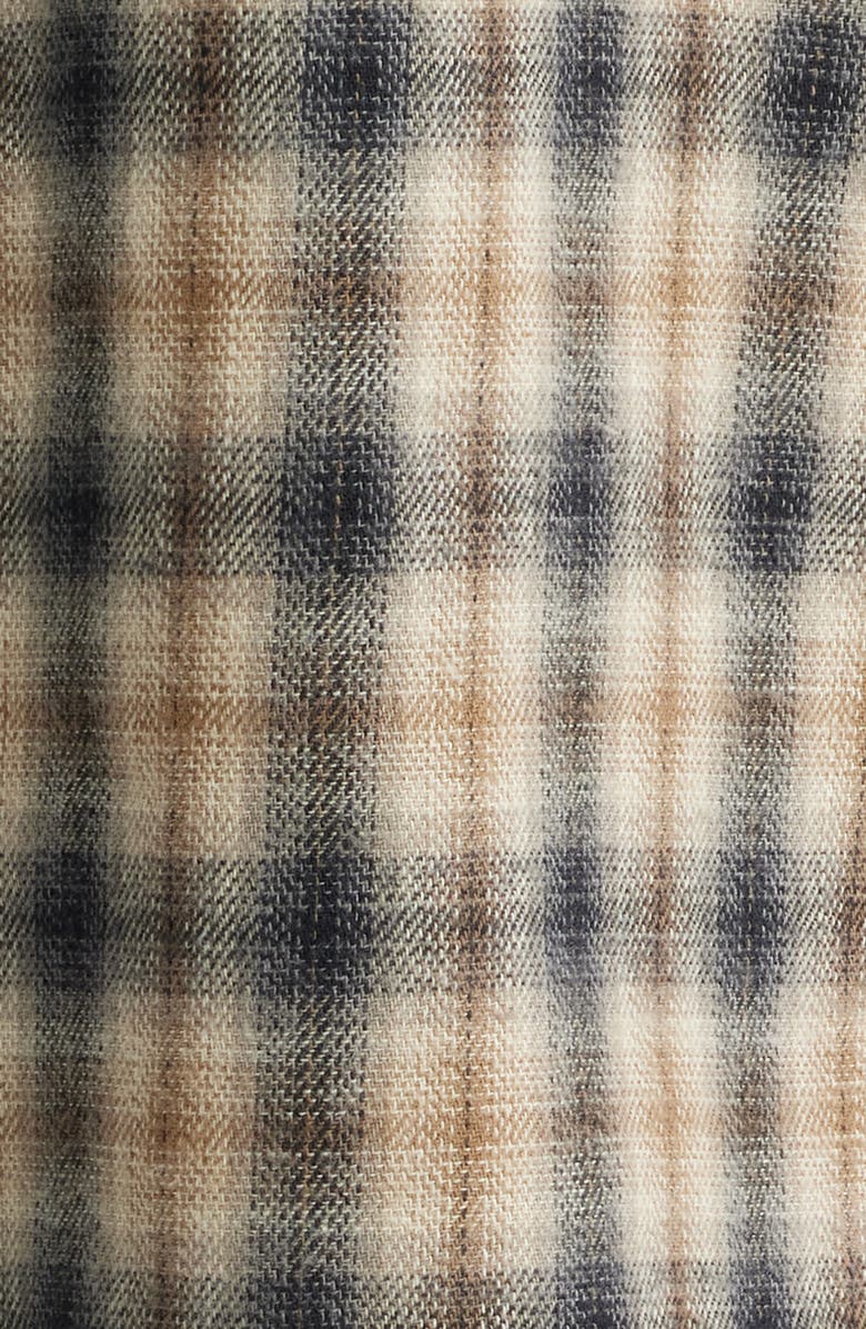 BP. Boxy Fit Plaid Cotton Flannel Button-Up Shirt, Alternate, color, Brown Fiver Ombre Plaid