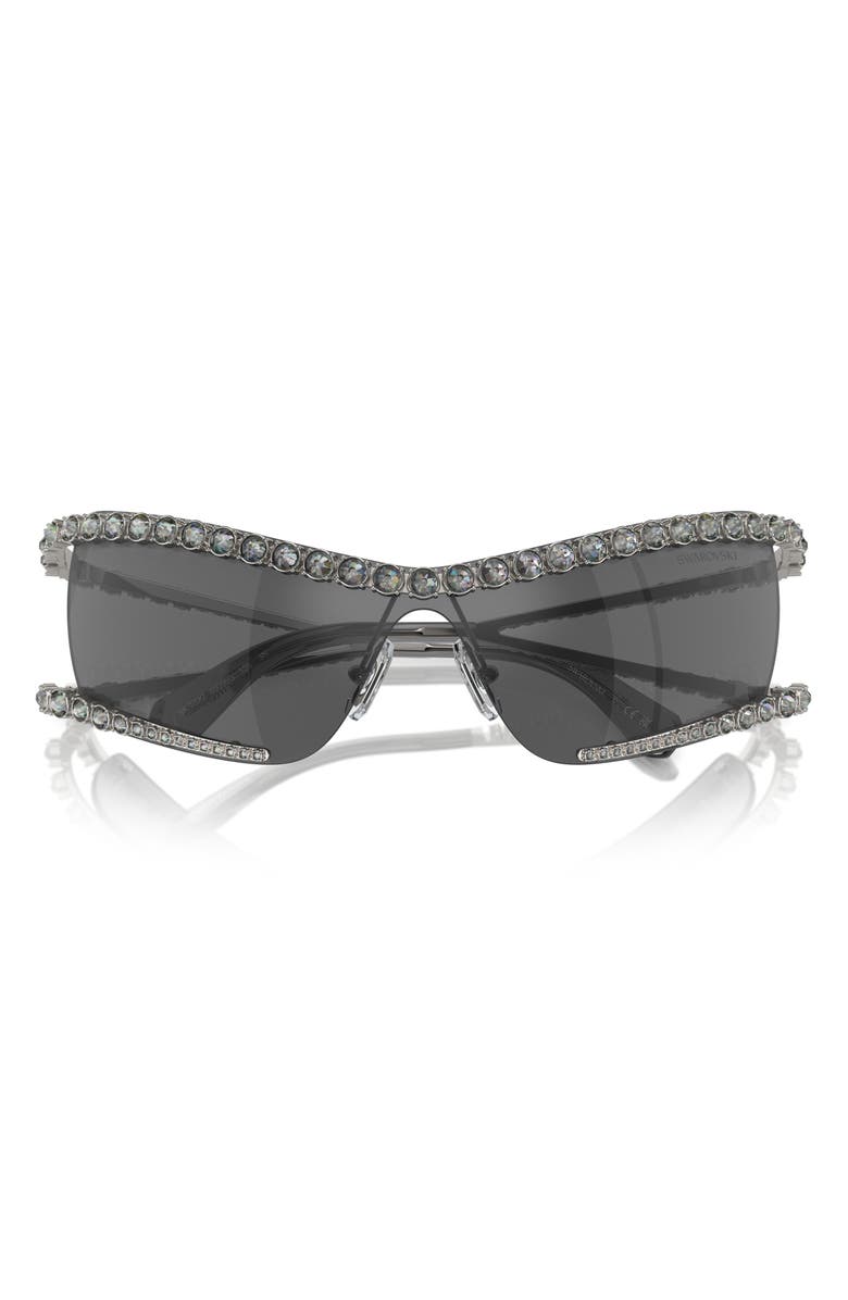 Swarovski Crystal Irregular Sunglasses, Alternate, color,