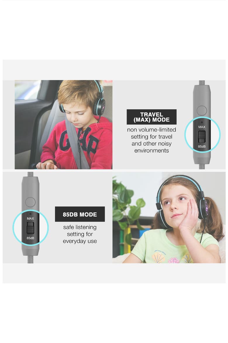 KidJamz KJ55U USB-C Kid's Headphones w/ LED Lights, Alternate, color, Black