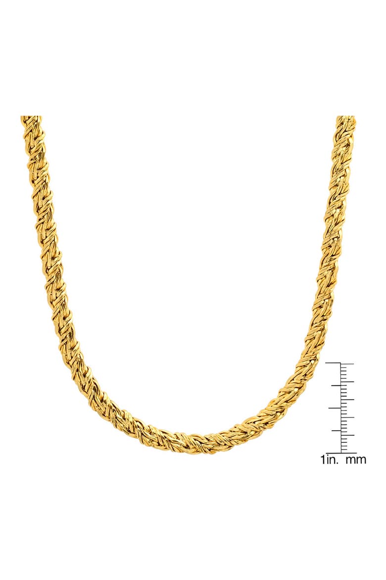 Men's Stainless Steel Rope Chain Necklace, Alternate, color, GOLD
