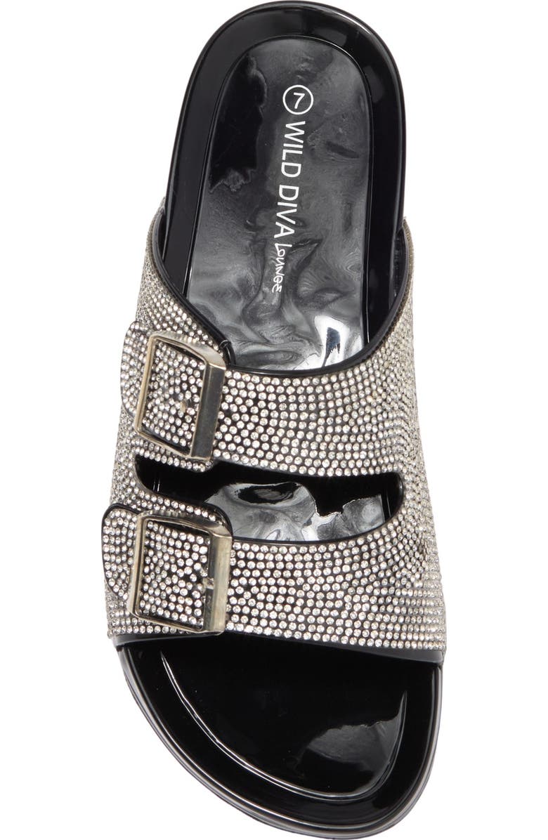 WILD DIVA LOUNGE Amar Rhinestone Embellished Slide Sandal, Alternate, color,