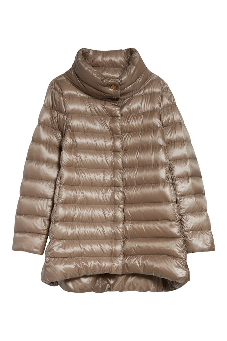 Amelia Water Resistant High-Low Down Jacket, Alternate, color, 2600 TAUPE