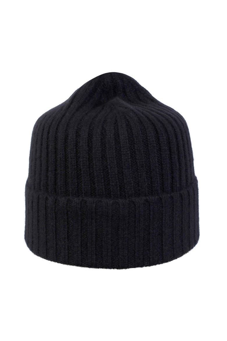 Unisex Cashmere Rib Knitted Beanie, Main, color, Black