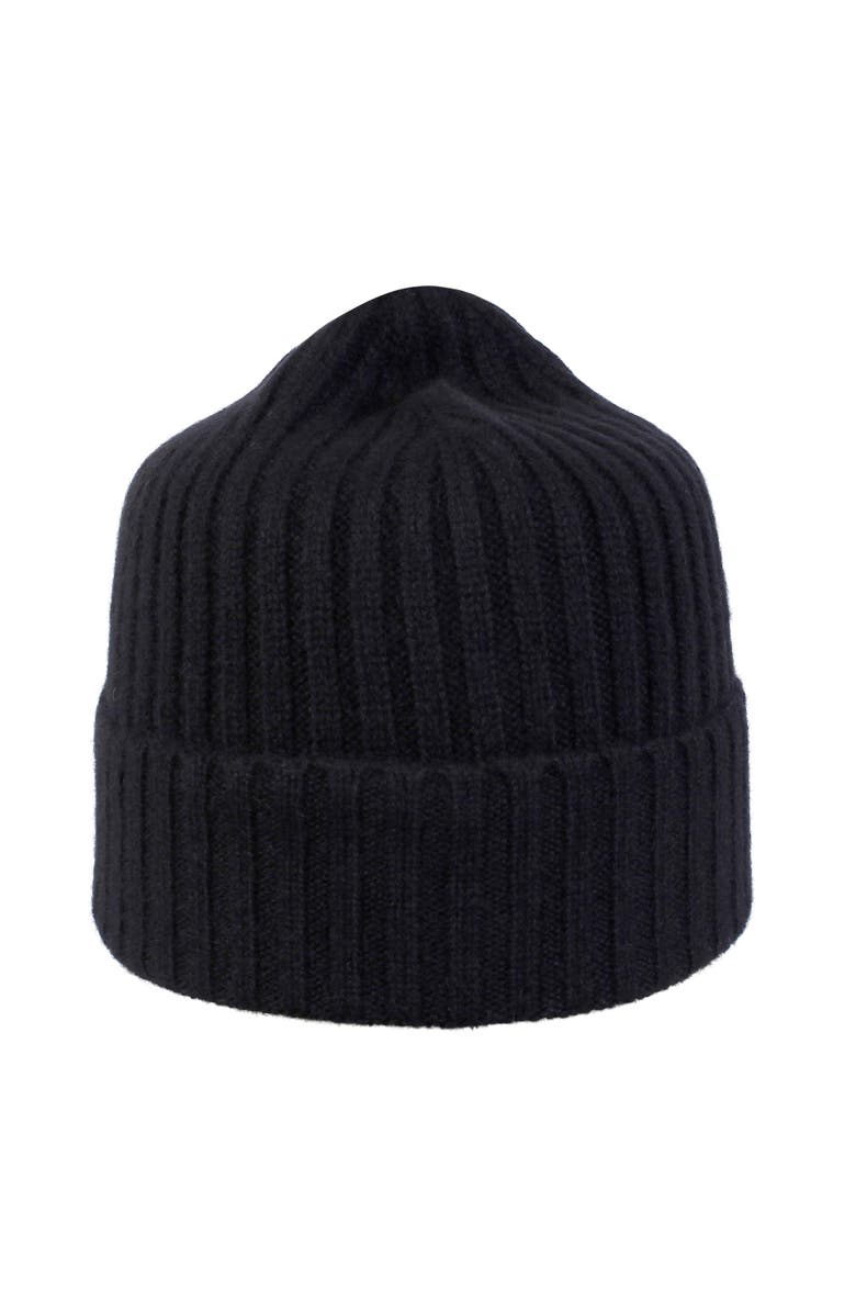Wigens Unisex Cashmere Rib Knitted Beanie, Main, color, Black