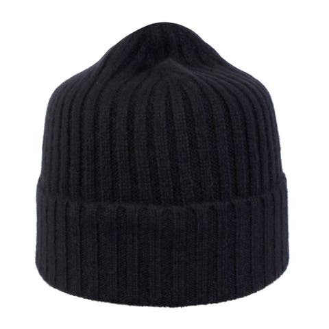 Unisex Cashmere Rib Knitted Beanie