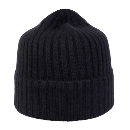 Wigens Unisex Cashmere Rib Knitted Beanie In Black