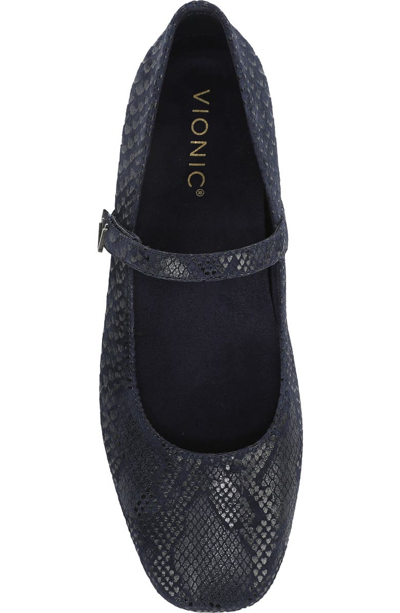 Vionic Alameda Mary Jane Flat, Alternate, color, Navy Snake