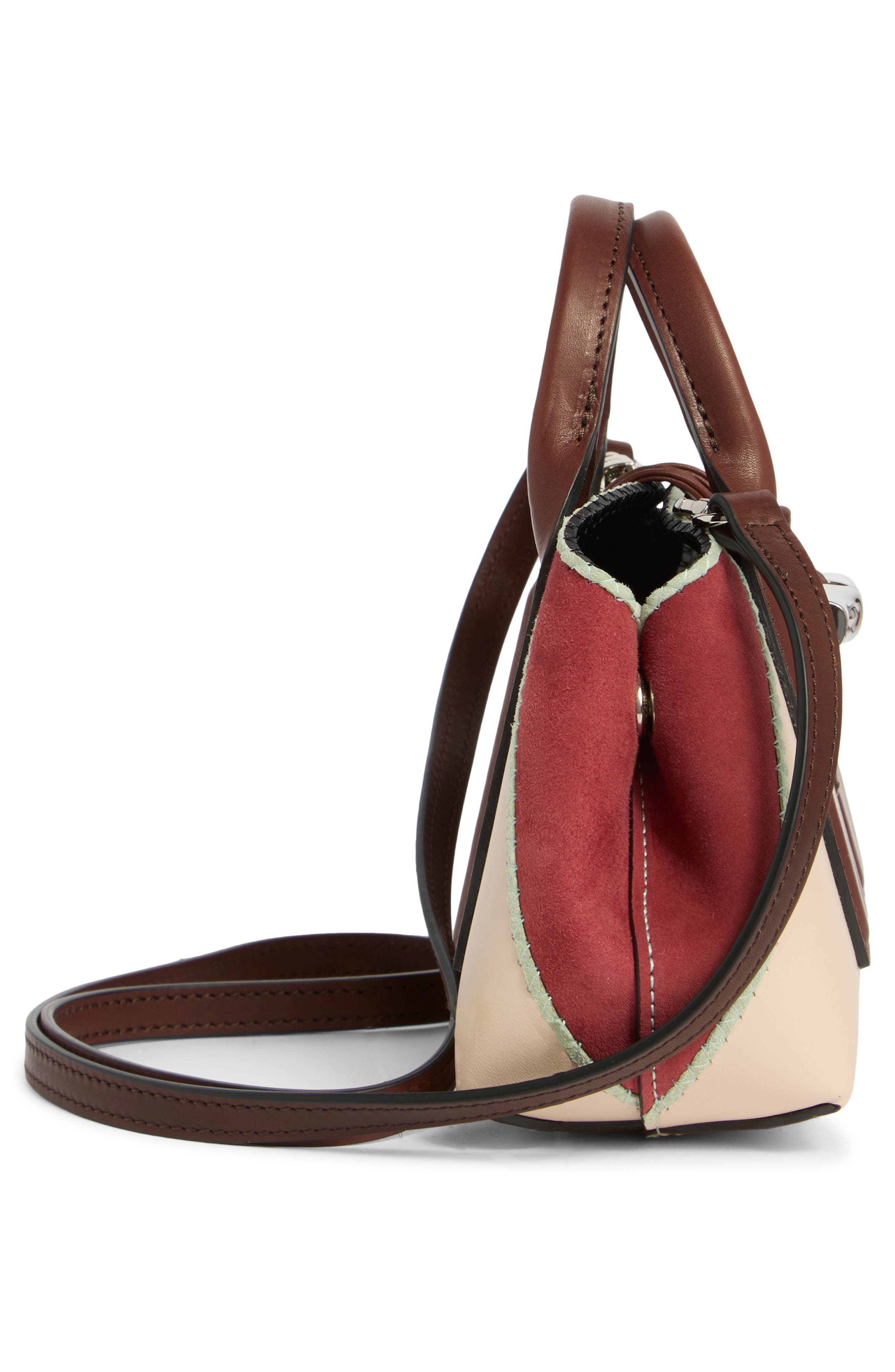 Longchamp Roseau Extra Small Top Handle Crossbody Bag, Alternate, color, Cream/ Brandy