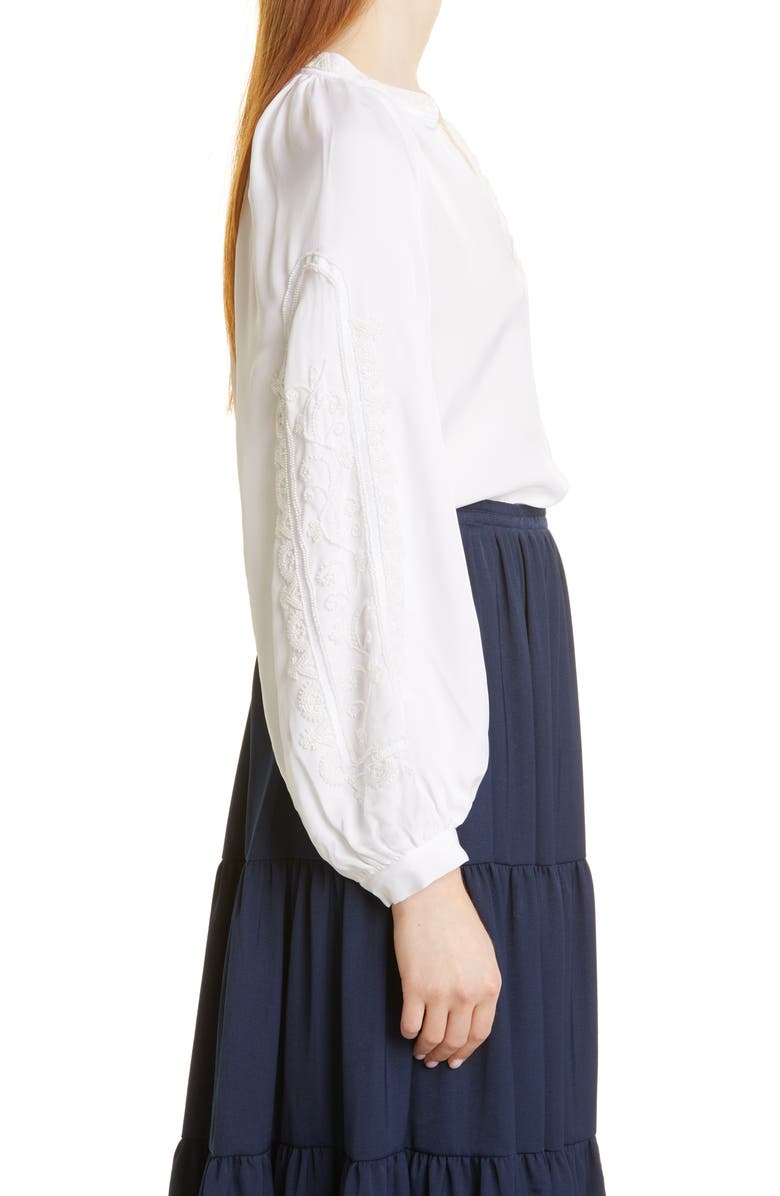 KOBI HALPERIN Brenda Embellished Silk Blend Popover Blouse, Alternate, color,