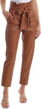 Commando Paperbag Waist Faux Leather Crop Pants