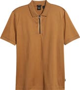 BOSS Paras Quarter Zip Cotton Polo