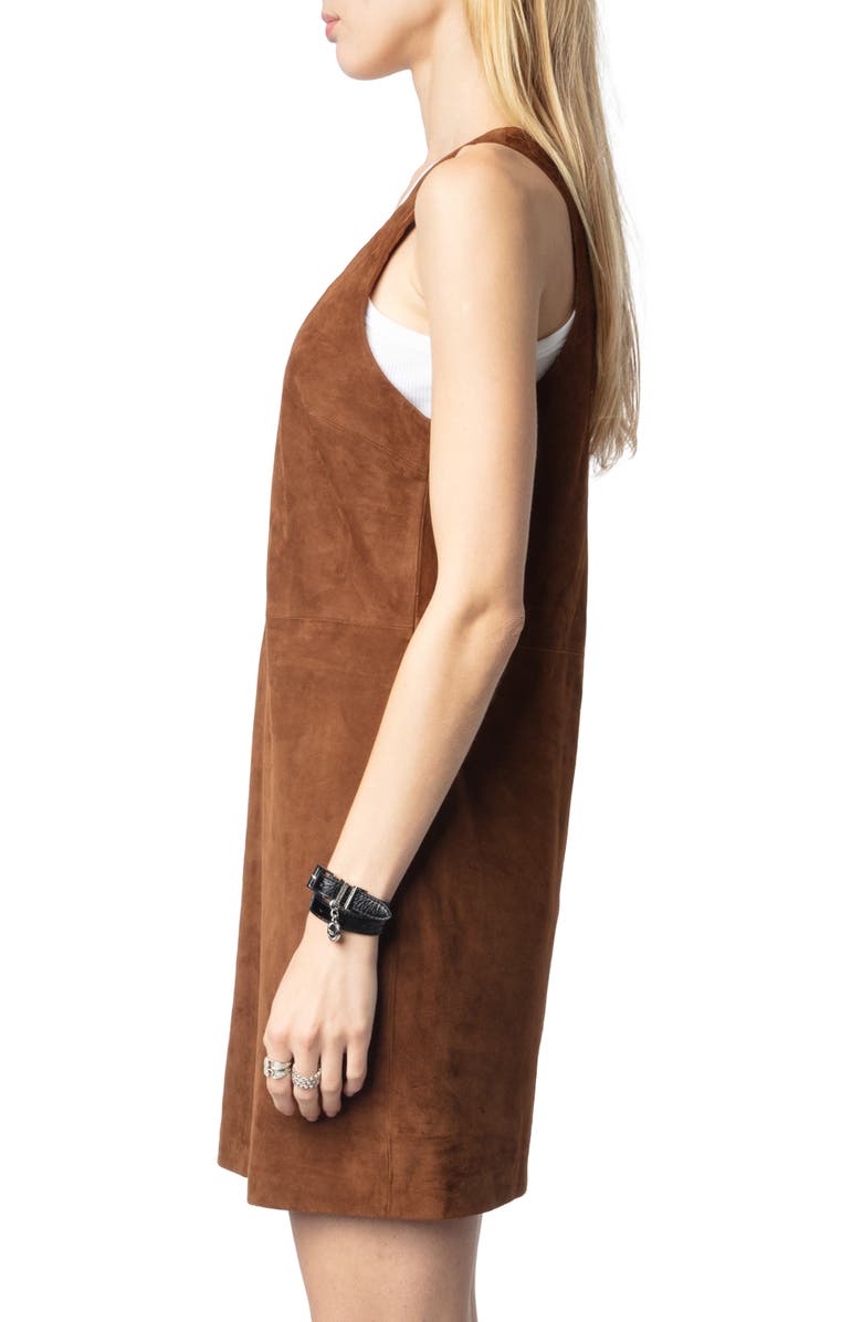 Zadig & Voltaire Rasha Suede Dress, Alternate, color, 