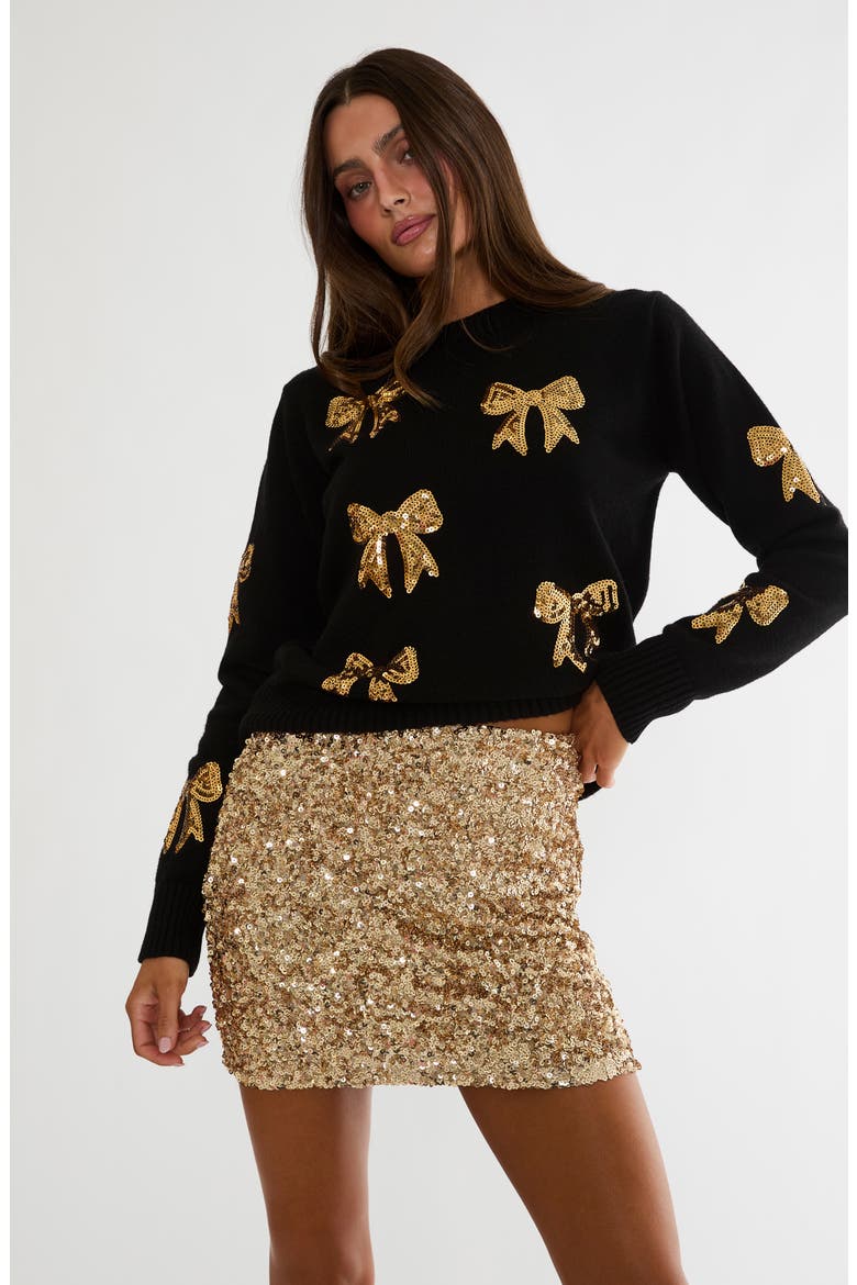 Trixie Sequin Miniskirt, Alternate, color, GOLD SPARKLE